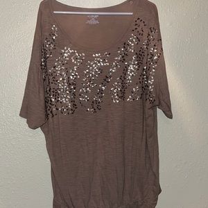 Lane Bryant Tan sparkly blouse